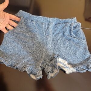 Posh Peanut Indigo Denim Ruffled Shorts Size 7